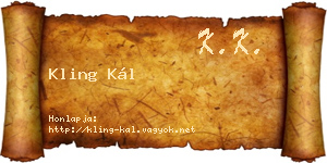 Kling Kál névjegykártya